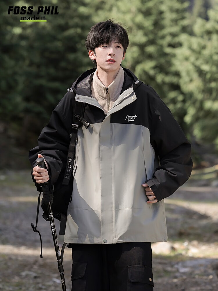 Foss Phil Workwear Jacket for Men And Women, Autumn And Winter Outdoor Windbreaker, Casual Loose Mountaineering Coat FPJK3 Black 3XL 8