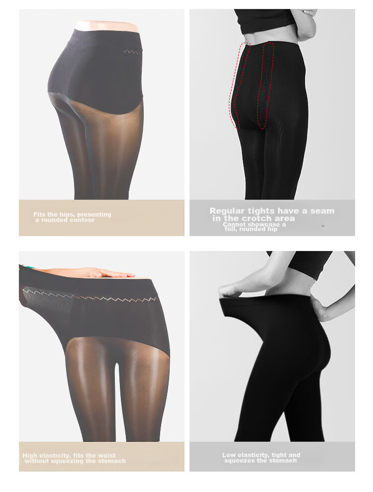 Afandi【Plus Size】Ultra-thin Bare Leg Magic Spring Summer Sheer Anti-Snag No-Crotch Tights Pantyhose 20