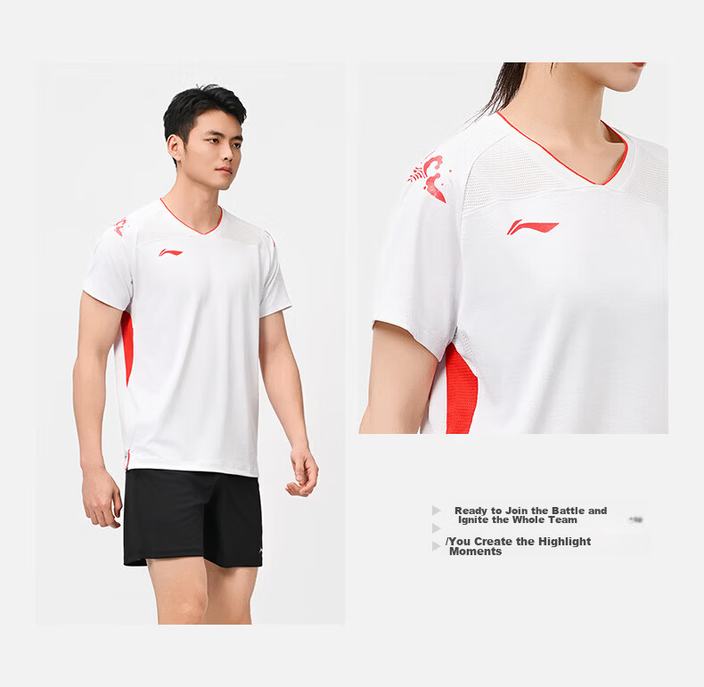 LI-NING 2026 New International Star Badminton Competition Quick-Dry Breathable Short Sleeve Sportswear 14