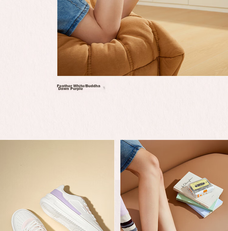 361° Qinghe 2 New Trendy Platform Leather Casual Sneakers Women's White Shoes 682636618-4 36