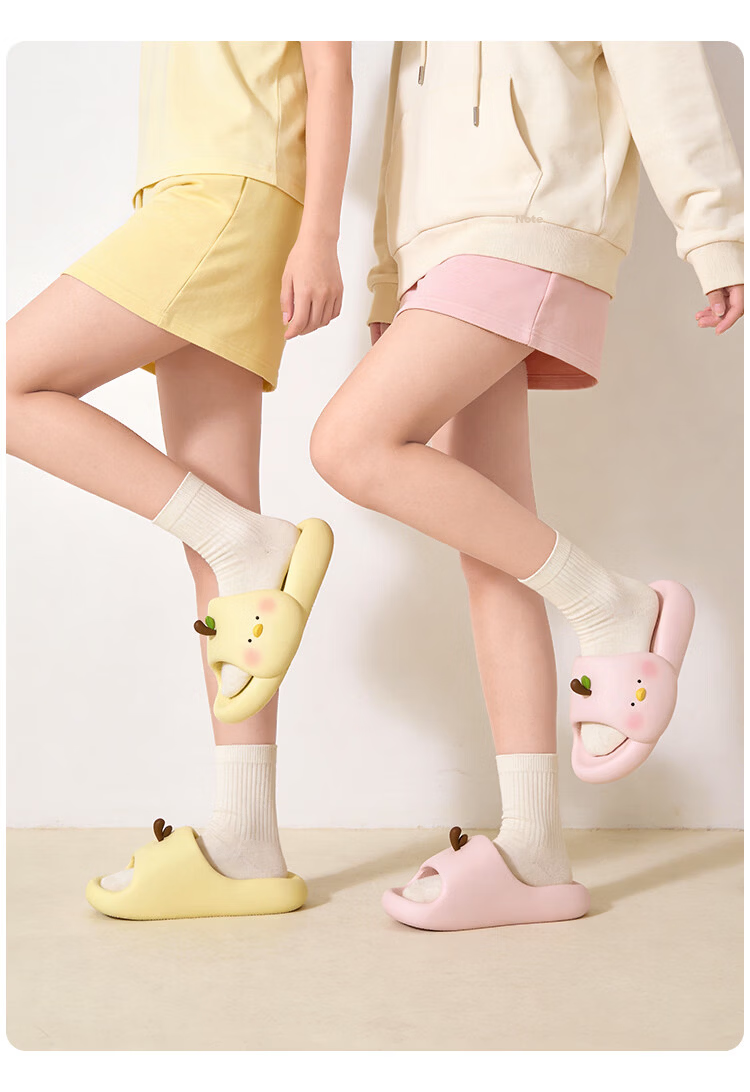 Chedoir Women's Summer High Arch Support Cartoon Duck Pear Slide Sandals Ins Outdoor Beach Non-Slip Cool Slippers 11
