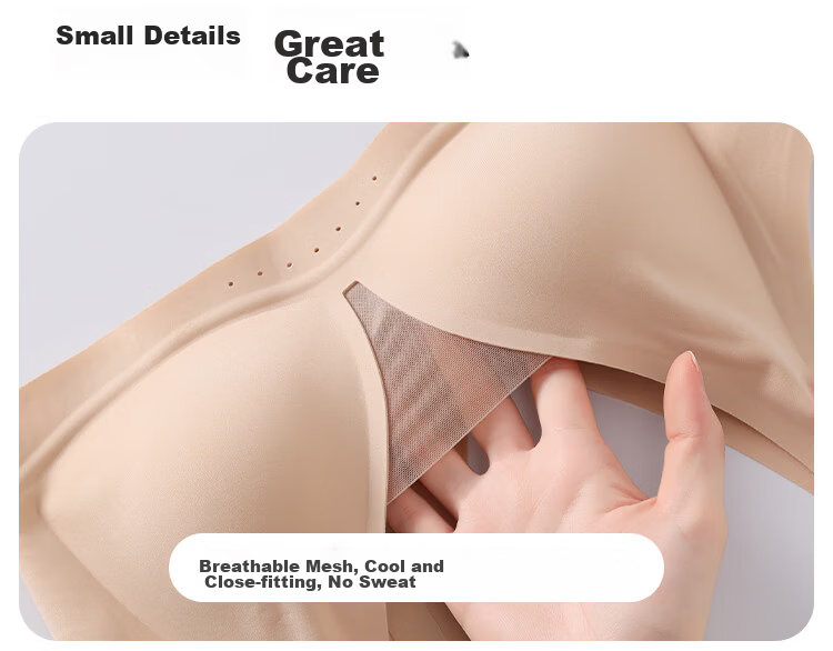 Fenteng Modal Seamless Foundation Liquid Skin Women's Lifting Push-Up Side Gathering Anti-Sagging Bra 13