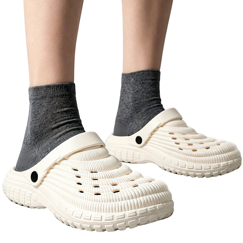 Limi Unisex Ventilated Slip-On Non-Slip Outdoor Sandals Open-Toe Beach Sandals Off-White