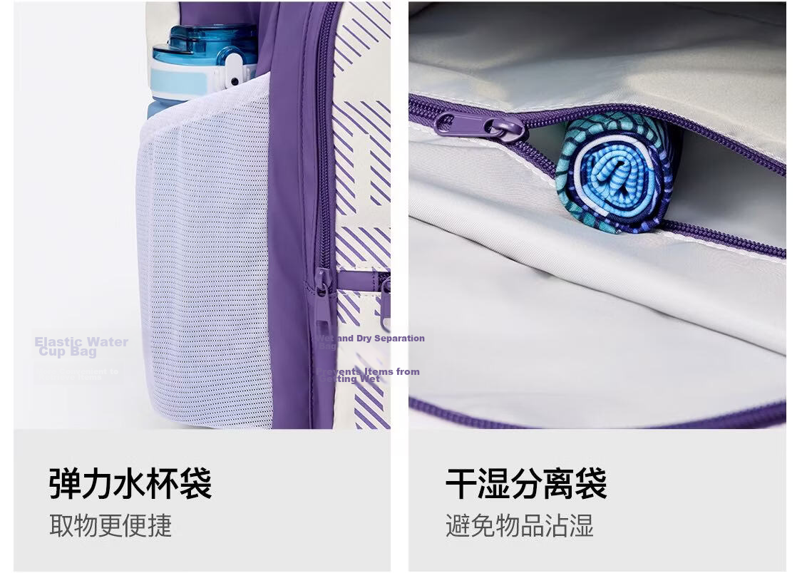 Keep Multi-Compartment Large Capacity Badminton Bag Tennis Racket Backpack Sports Casual Double Shoulder Bag with Separate Shoe Compartment Polar Night Black and White 11