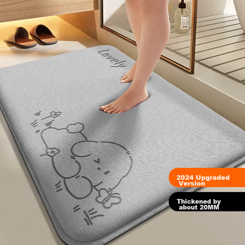 Fengliang Bathroom Mat, Absorbent Foot Pad, Non-Slip Mat for Bathroom Entrance, Bath Mat, Toilet-Specific Mat, Upgraded Thickened Versio
