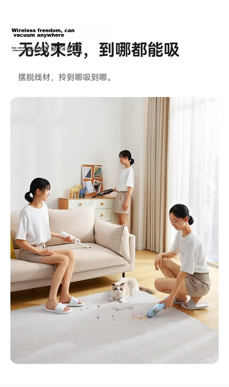 BASEUS Car Vacuum Cleaner Wireless Handheld High Suction Power Portable 120ml A2 Pro 9