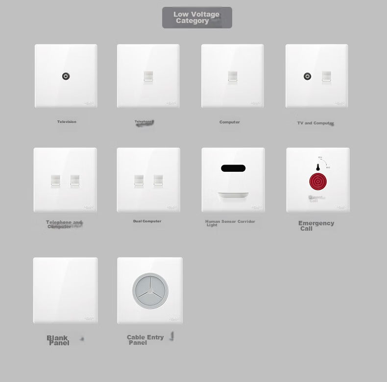 DELIXI CD260 86-Type Ultra-Thin Glossy White Large Panel Single Pole Double Control Switch 31
