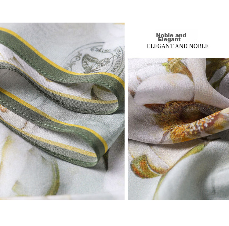 Hangsilk 12mm Double Crepe Silk Scarf Mulberry Silk Long Shawl Gift Box for Women Birthday Gift for Mom 25