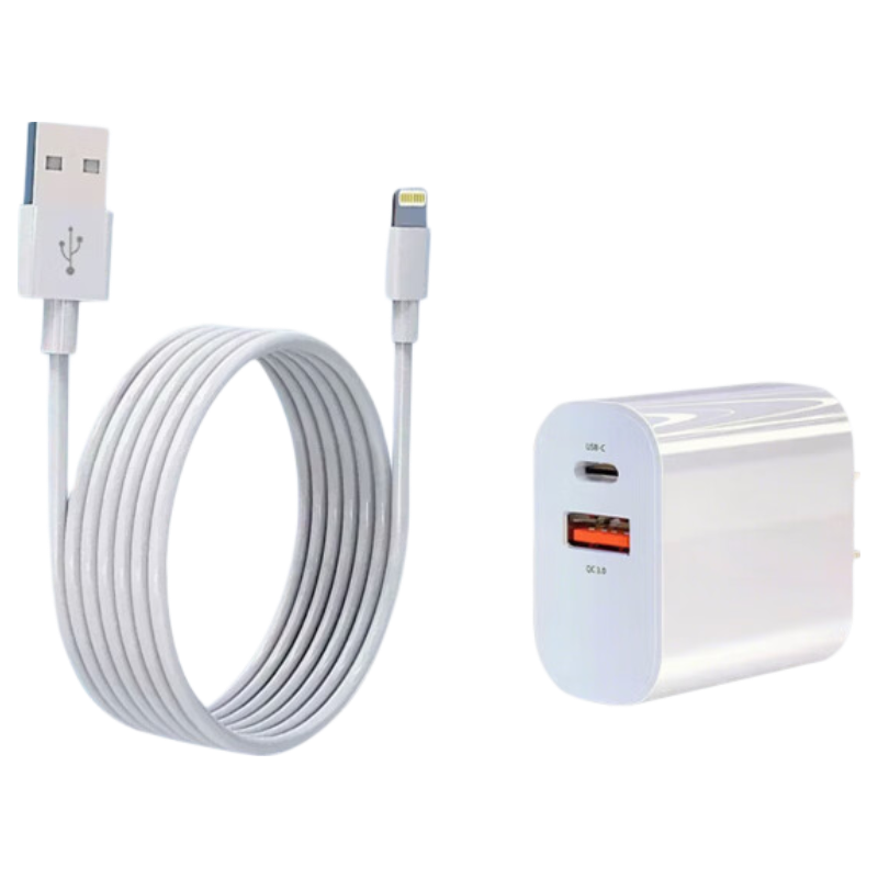 Baking Apple Charger Set PD20W Charging Head Type-C to Lightning Cable for iPhone 14/13/12 iPad Adapter