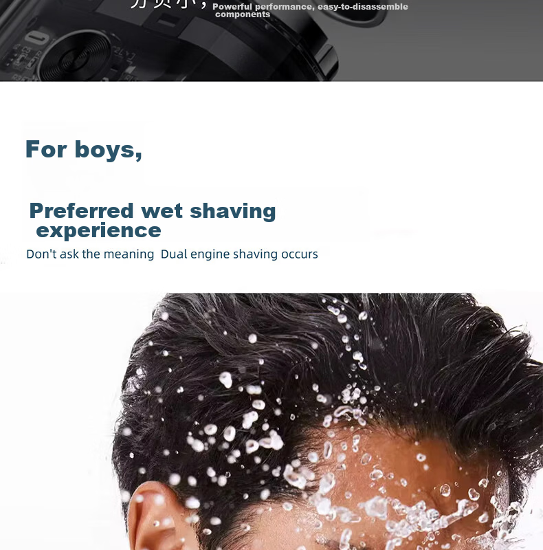 KONKA Electric Shaver Dual-Engine Rotary Men's Beard Trimmer Portable Fast Charging Long Battery Life No Stubble Travel Gadget Gift for Men Valentine's Day 520 15