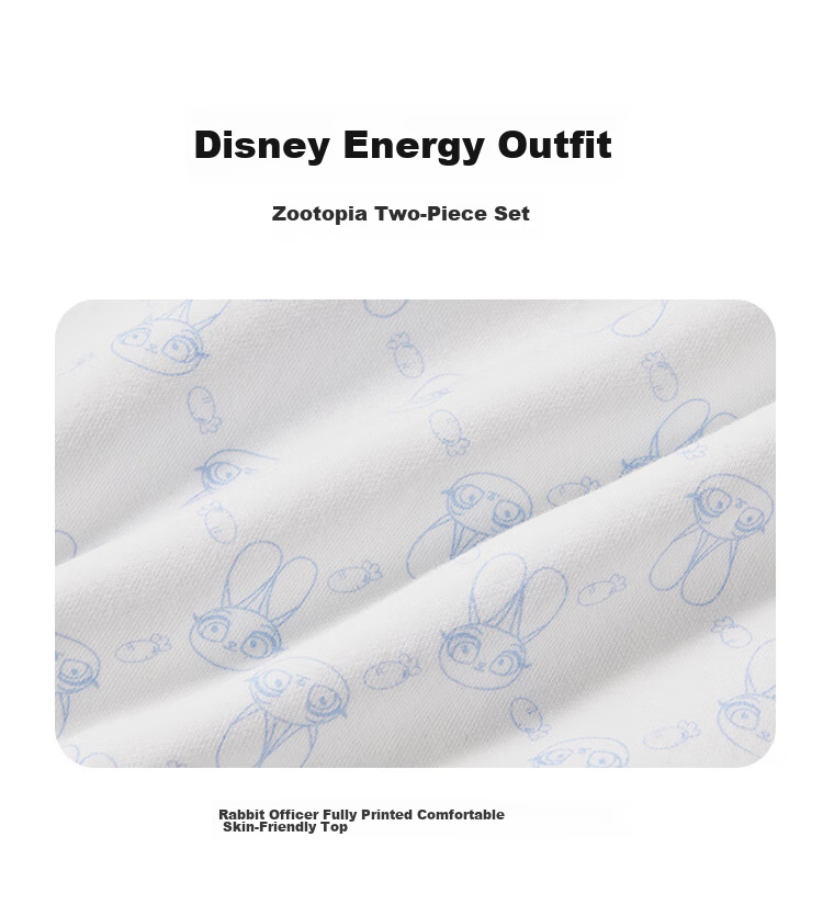 Disney Bunny Police Girl Spring Autumn 2026 New Stylish Kids Sweatshirt Skirt Sports Casual Set 4