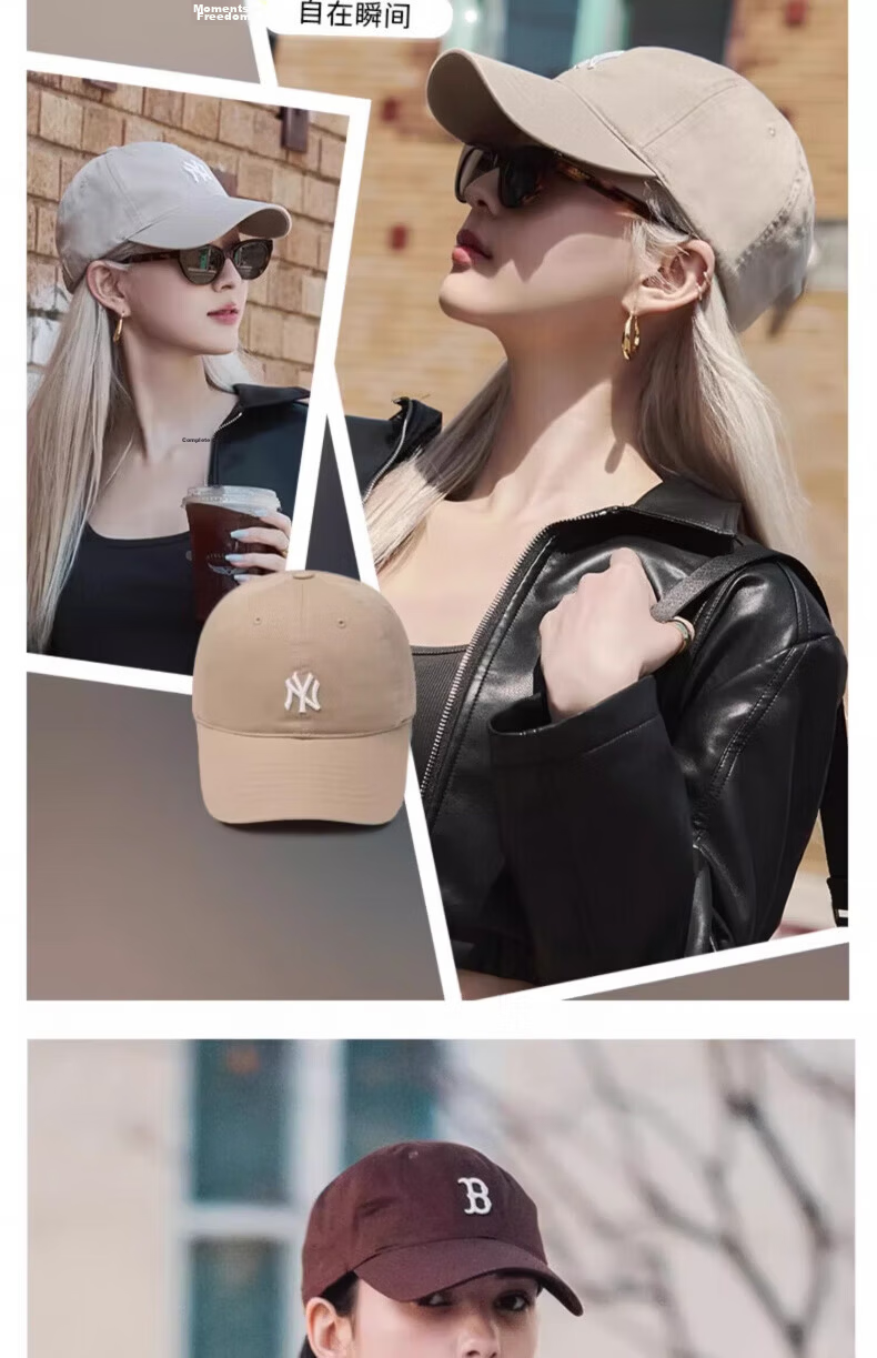 MLB Baseball Cap for Men And Women, Couples' Soft Top Visor Hat, Casual Sports Cap for All Seasons, 3ACP7701N-50BGS 24