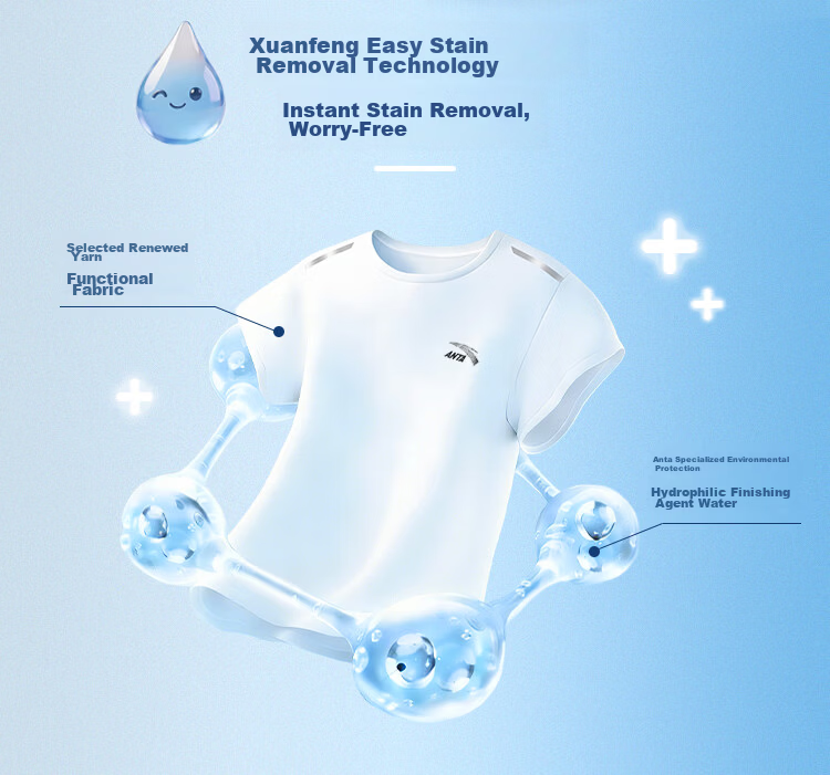 ANTA Kids Boys and Girls Easy-Clean Sports Set 2026 Summer Skin-Friendly Breathable Short Sleeve and Long Pants A72627704 5