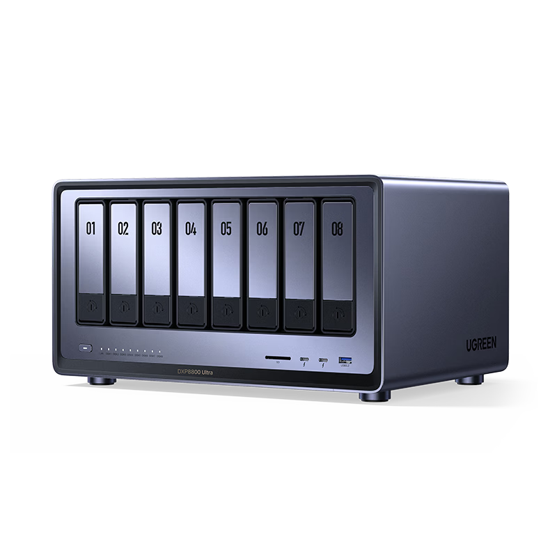 UGREEN Private Cloud DXP8800 Ultra 8-Bay NAS Network Storage Hard Drive Home Server Enterprise File Data Backup AI Photo Album Dual 10GbE Ports