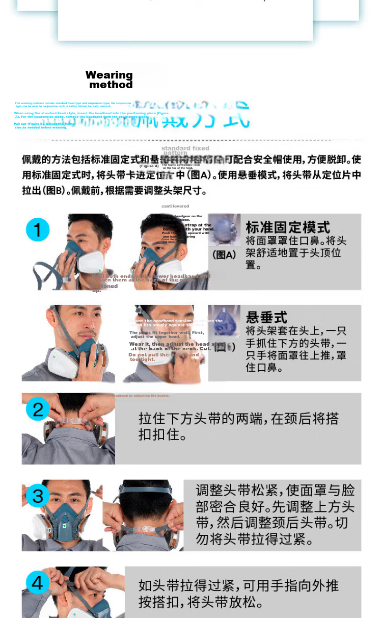 3M 7502+2091 Gas Mask Respirator Dustproof Anti-Particulate 3-Piece Set 7