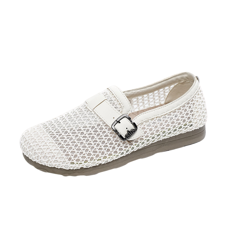 Taiheyuan Old Beijing Women's Summer Breathable Hollow Woven Casual Flat Soft Comfortable Loafers