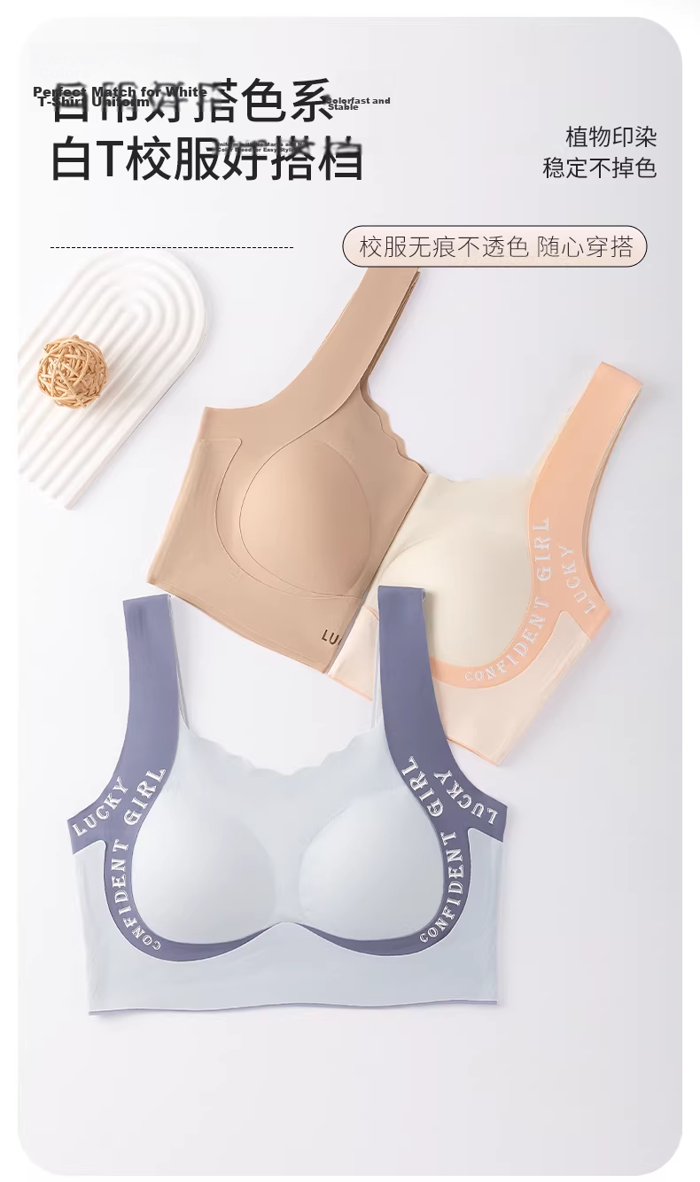 YUZHAOLIN 2-Pack Girls Foundation Invisible Underwear Teen High School Student Development Period Girls Vest Bra 19