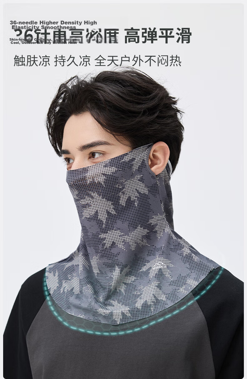 MISSION UV Ice Silk Sunscreen Face Mask Men's Cycling Summer UV Protection Neck Cover Full Face Breathable Sun Protection Mask 8
