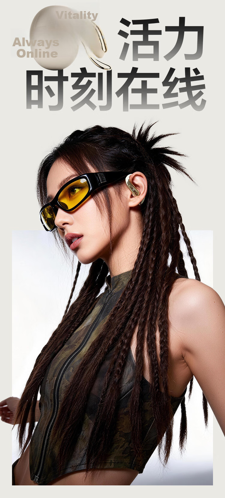 KUGOU KG680 6.0 Bluetooth Wireless Ear-Hanging Earphones Open Bone Conduction Comfortable Ear Clips Sports Running Long Battery Life 20