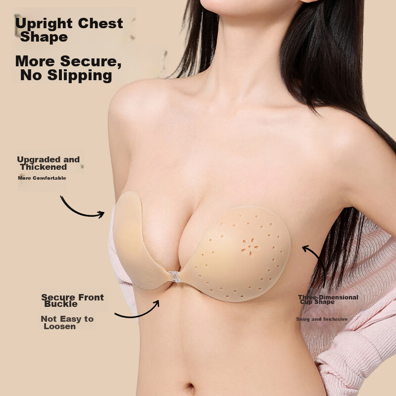 Langsha Silicone Mango-Shaped Breast Pads for Women, Wedding Dress, Small Bust, Push-Up, Enlarging, Breathable, Seamless, Invisible, Anti-Sagging Bra Inserts 7