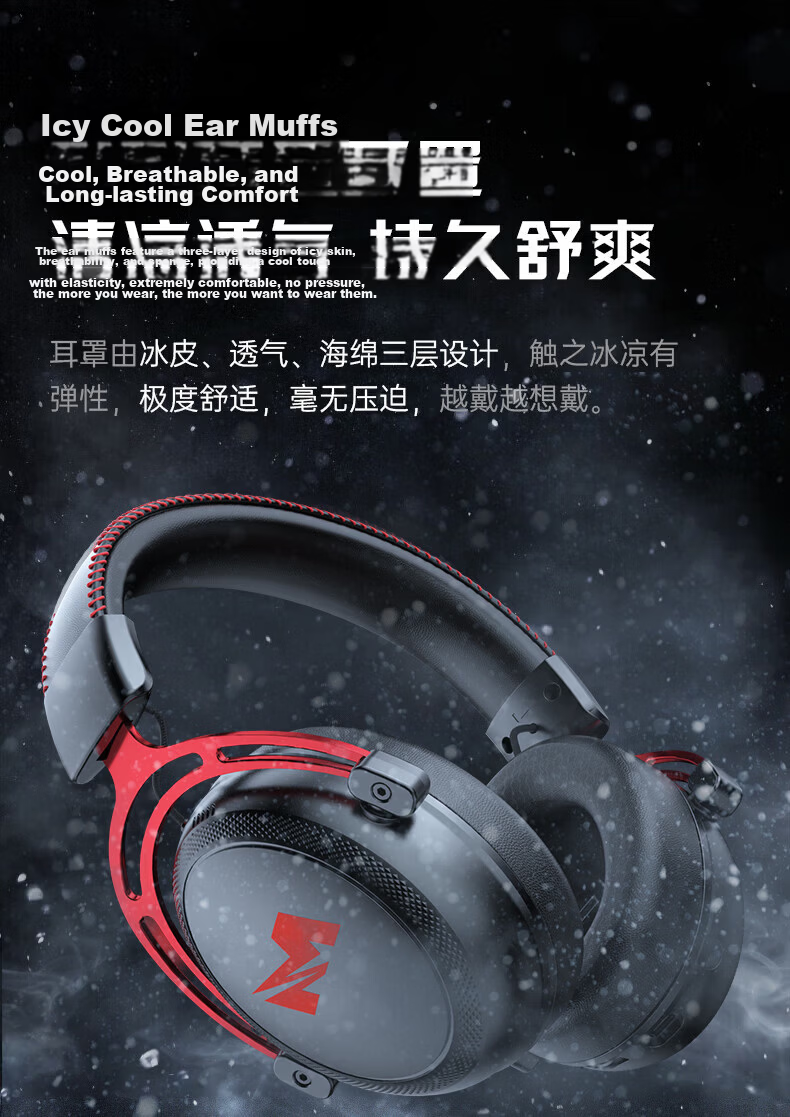 MICROKIA Delta Champion Recommended | Professional Gaming Headset Bluetooth Wireless 2.4G Four-Mode FPS Sound Positioning Headphones for Laptop Desktop 35