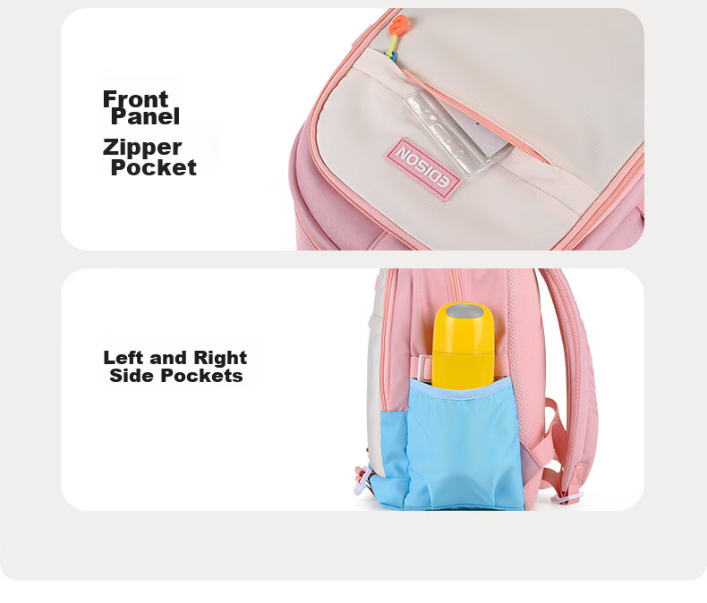 Edison Elementary School Backpack for Grades 1-3 Lightweight Large Capacity Water-Resistant Spring and Autumn Field Trip Study Backpack L08-1 9