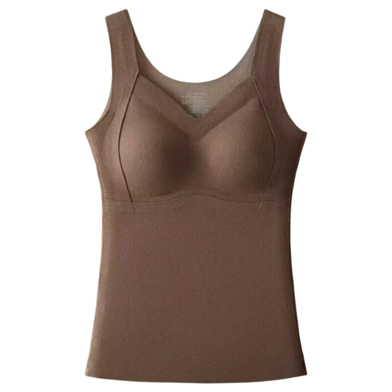 GUJIN Seamless Thermal Vest for Women, Undershirt Camisole with Chest Pads, Contains Mulberry Silk Patch, New Autumn And Winter Style for Ladies