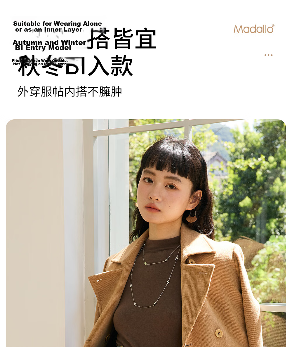 Modal Half Turtleneck Base Layer Women's Autumn Winter New Wool Warm Knit Sweater Premium Long Sleeve Top White 18