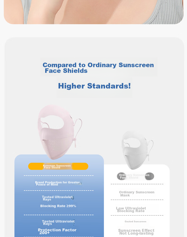 Romon Ice Silk Sun Protection Face Mask for Women Breathable UV Protection Ear-Hanging Full Face Cycling Mask 9