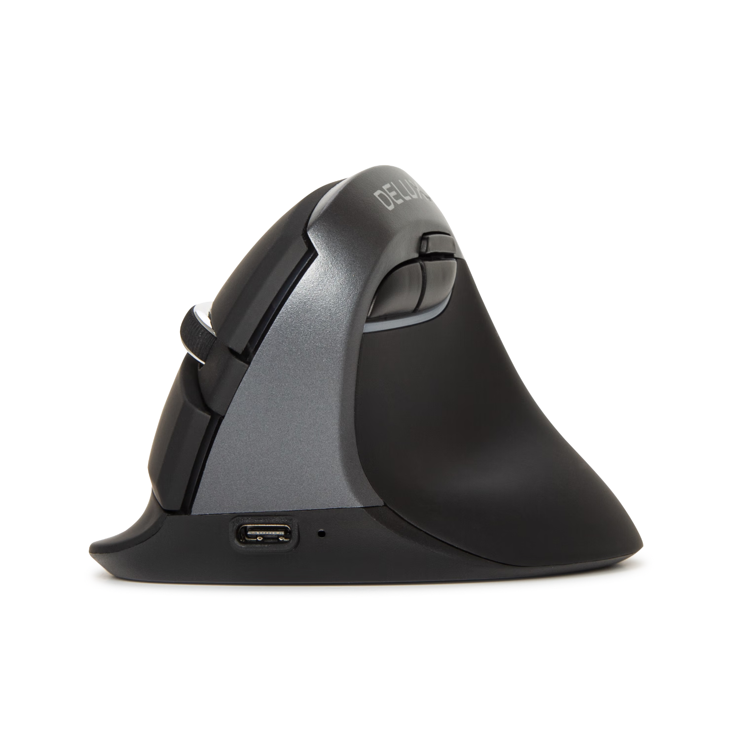 Delux M618mini Wireless Mouse, Bluetooth Mouse, Ergonomic, Vertical Standing, Dual-Mode Rechargeable, for Office And Laptop Use, Quiet Clicks, Iron Gray Color