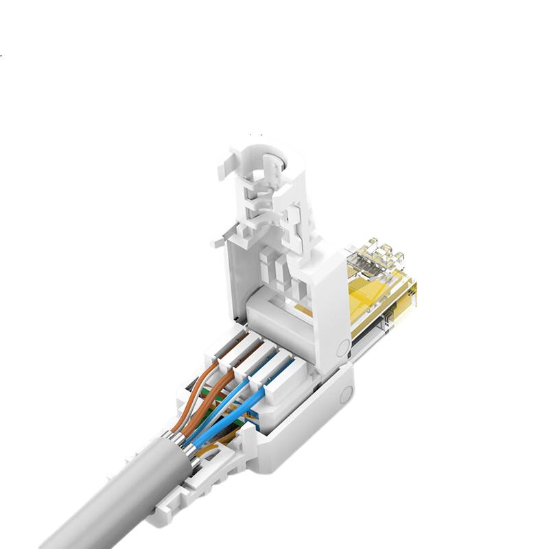 DOREWIN Tool-Free RJ45 Crystal Connector Cat5 Cat6 Cat6a Cat7 Shielded Ethernet Network Cable Plug