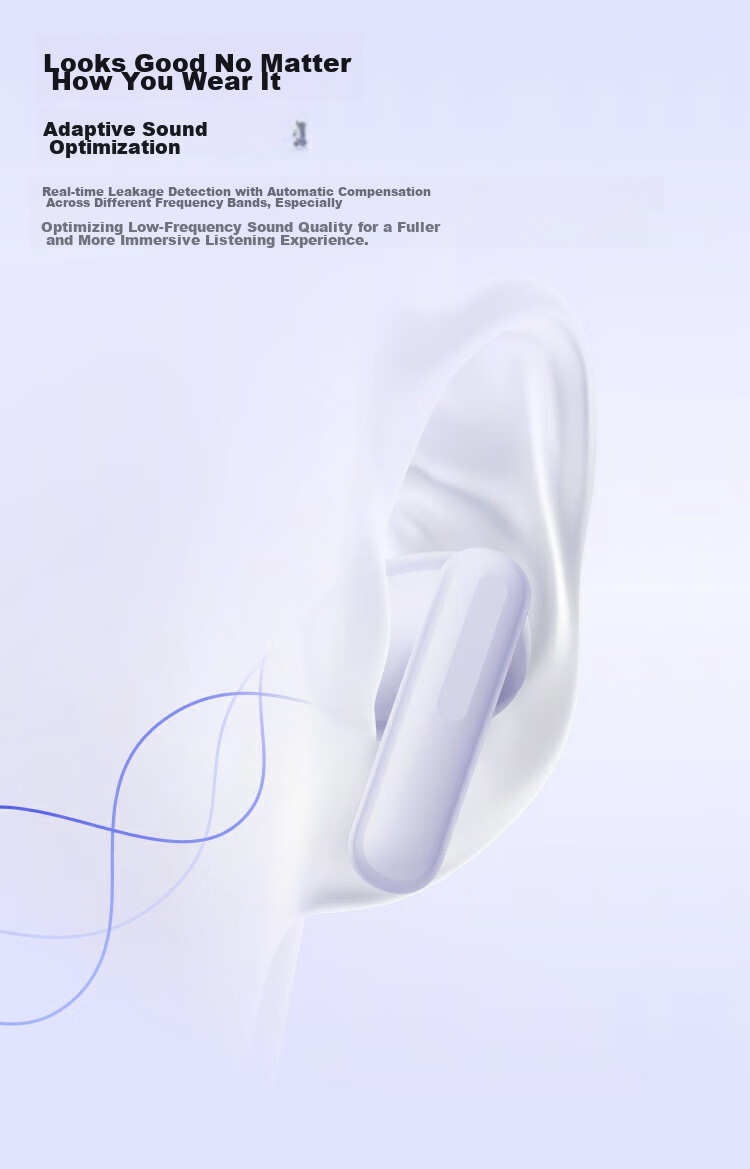OPPO Enco Air5s True Wireless Noise-Cancelling Bluetooth Earphones Semi-In-Ear Comfortable Noise Reduction Universal for Huawei Xiaomi OnePlus Apple Starlight Edition Starlight Purple 8
