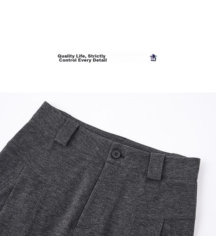 Demana Plush Warmth Autumn Mini Heater Design Pleated Segmented Straight-Leg Petite Women's Casual Pants 12