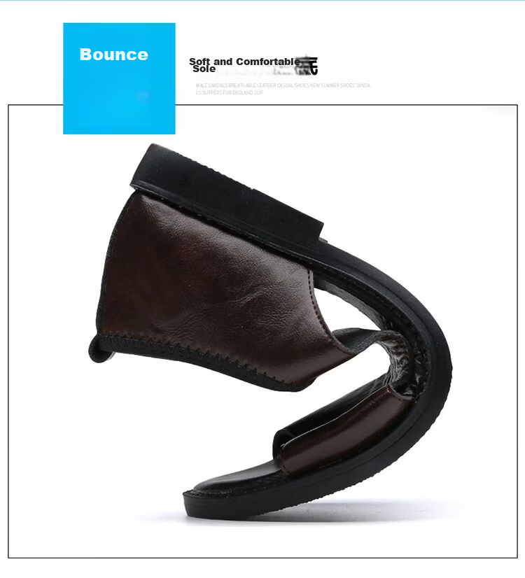 Jingzhenlianggong Men's Summer Sandals Dual-use Slippers Non-slip Soft Sole Beach Shoes Dark Brown [Glossy] Size 42 14