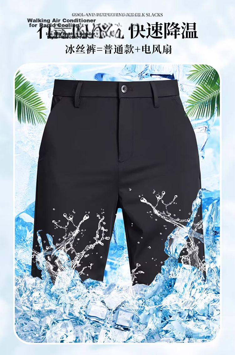 RED DRAGONFLY Men's Business Commuter Ice Silk Cool Four-Way Stretch Comfortable Breathable Skin-Friendly Wrinkle-Resistant Loose Casual Shorts 5