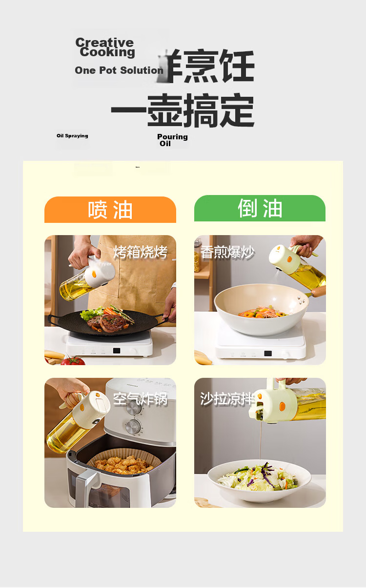 LOCK&LOCK Reversible Spout Oil Dispenser Kitchen Glass Vinegar Soy Sauce Condiment Bottle 550mL Milky White 13