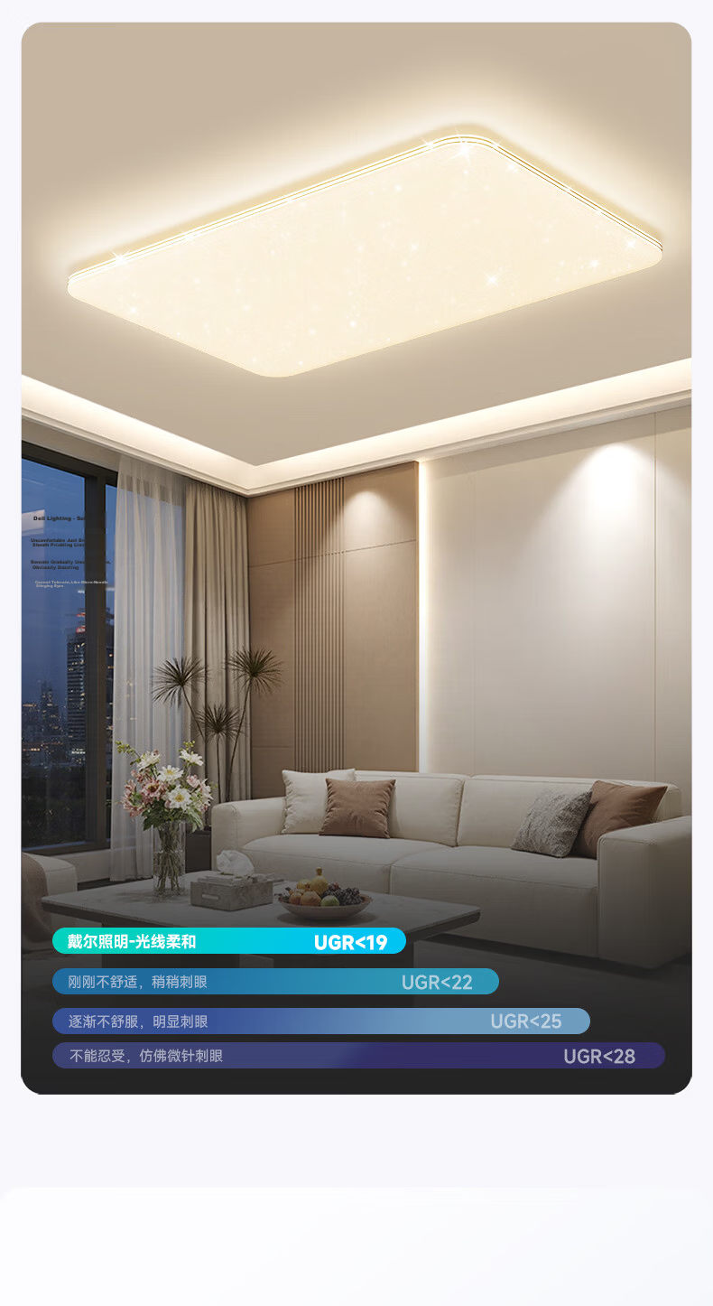Daier LED Ceiling Light, Modern And Simple Design, Eye-Protecting, for Study Room And Bedroom, Zhongshan Lighting Fixture, Starry Sky Style, Luxury Design, Installation Included 9