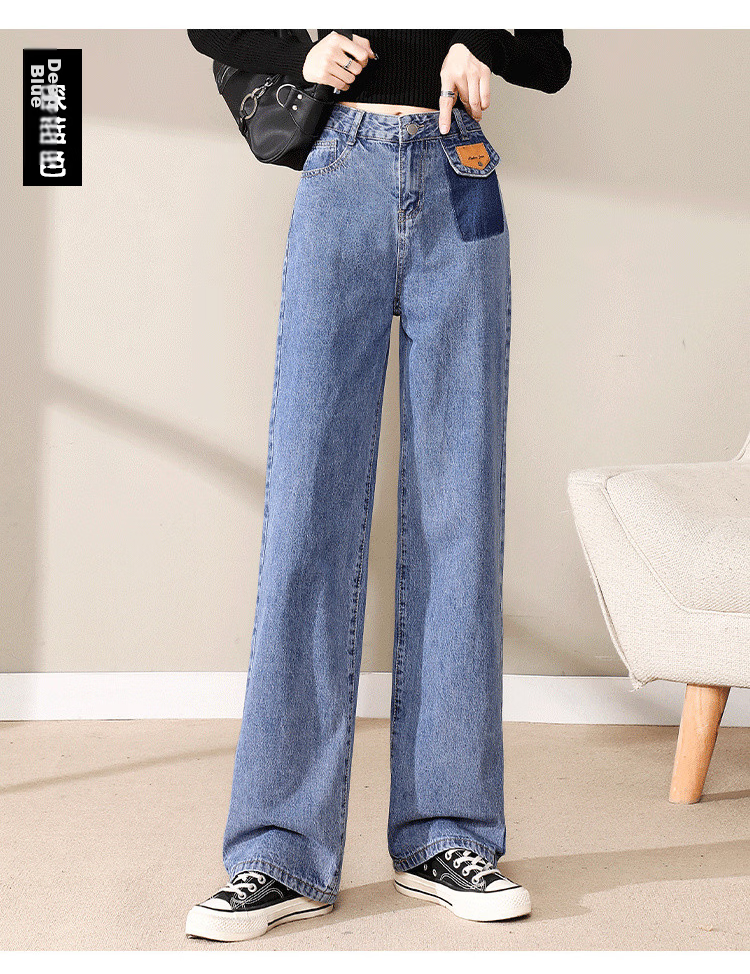 Jeanswest Women's Summer 2026 Thin High-Waist Wide-Leg Capri Denim Shorts Retro Blue M 13