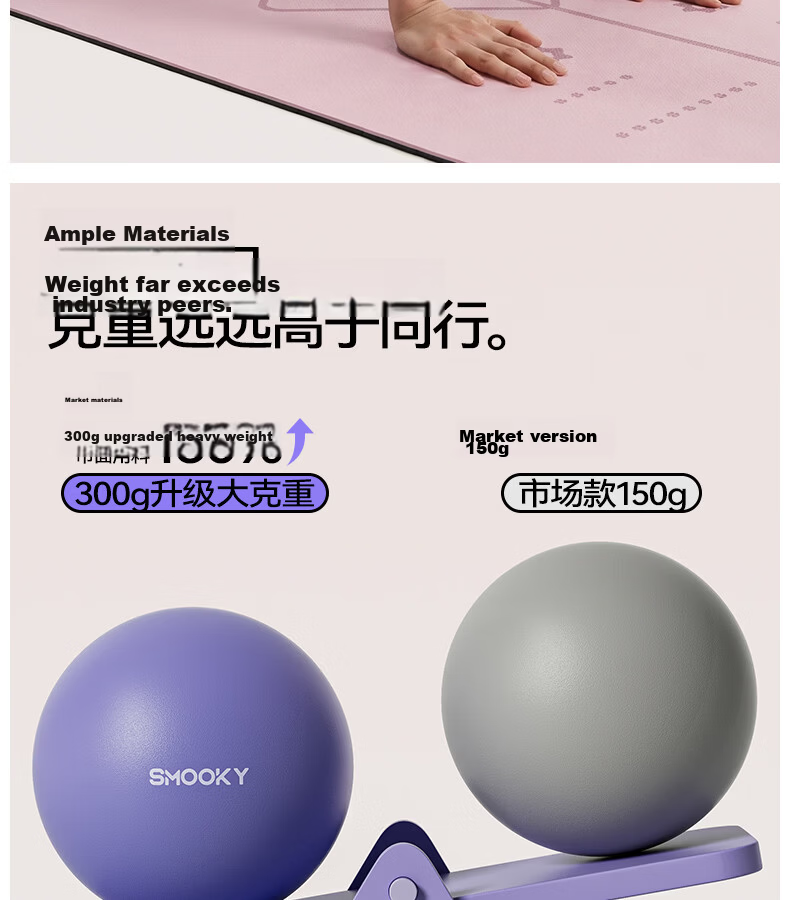 SMOOKY Pilates Small Ball Yoga Ball Slimming Belly Postpartum Pelvic Floor Muscle Training Fitness Explosion-Proof Thickened Leg Trainer 11