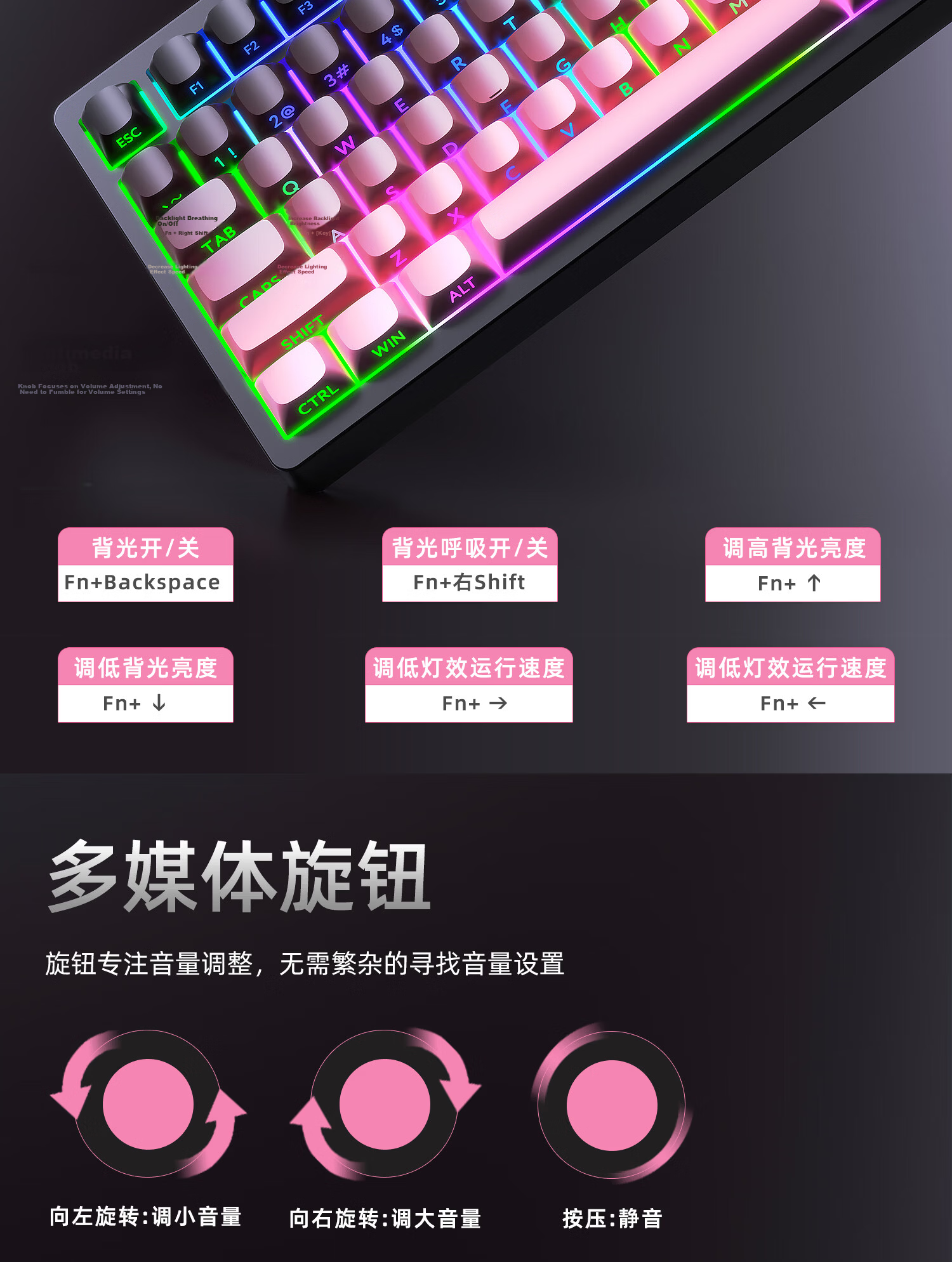AOC K120 Wired Mechanical Feel Keyboard Gaming Office Keyboard 98-Key Layout Backlit Desktop Laptop Keyboard Dusty Gray Side-Printed 6