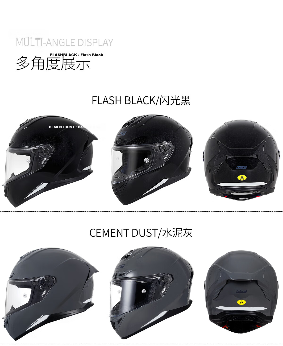 GSB Motorcycle Full Face Helmet 3C Certified All-Season Unisex G361 20