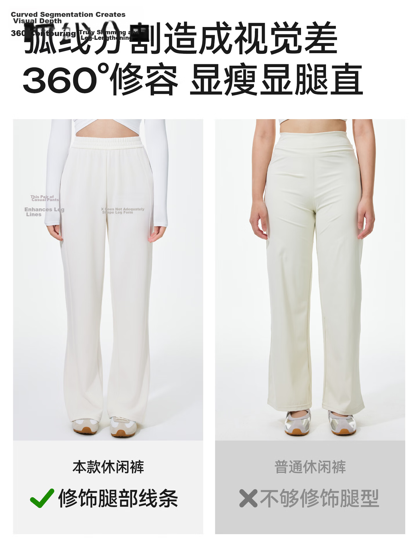 Guniangjia Straight-Leg Casual Wide-Leg Pants White Women's Spring Summer Soft Thin Plus Size Loose Trousers 12