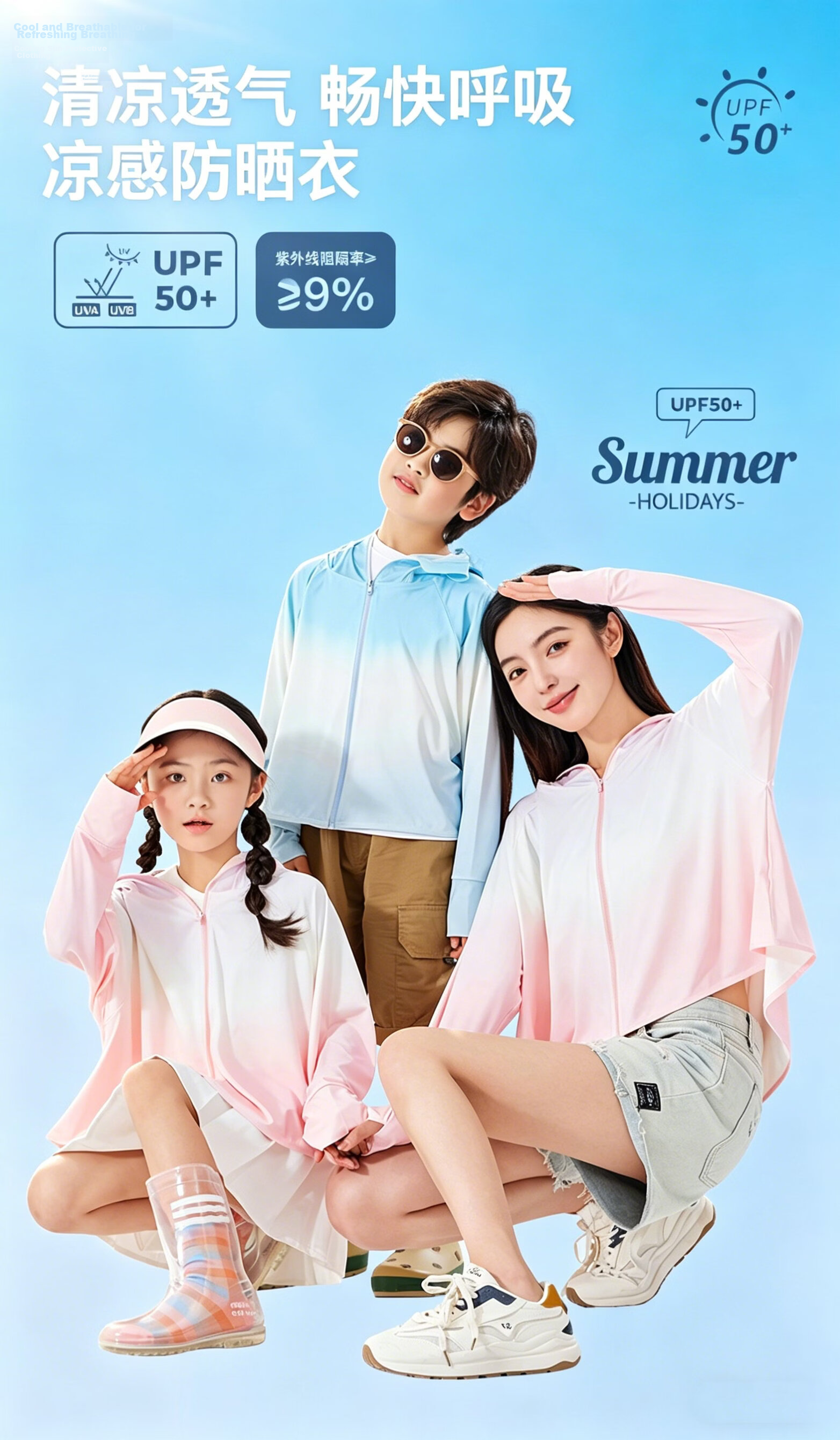 Basic House Kids Boys Girls Gradient Ice Silk Sun Protection Jacket Summer 2026 New Thin UV Protection Coat 1