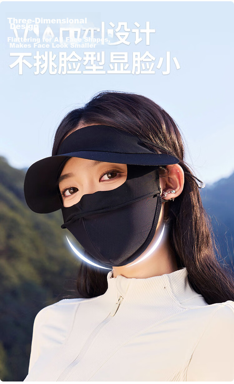 Nanjiren 2025 New Black Vinyl Sun Protection Hat for Women, Open-Top UV Shield Face Mask Sunshade Hat, Fashionable Summer Sun Hat for Women 7