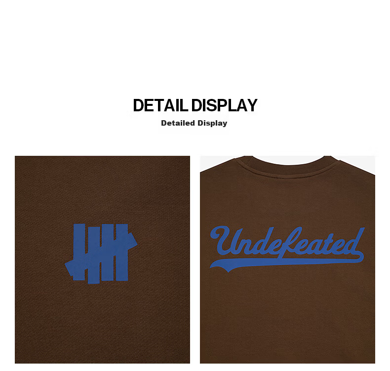 UNDEFEATED Five Stripes Official Autumn New Fashion Casual Sports Letter Pattern Crewneck Sweatshirt Brown S 8