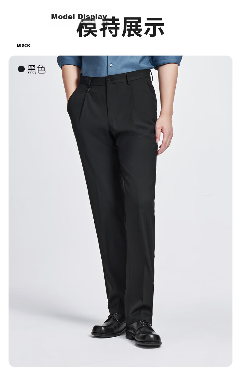 Goldlion Thickened Autumn Winter Men's Straight Business Dress Pants Navy Blue 33 13