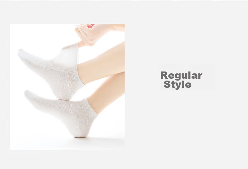 Bingxue Cotton Socks Women Thin 100% Pure Cotton Mesh Mid-Calf Socks Breathable 10A Grade Antibacterial Deodorant 6 Pairs Pack 19