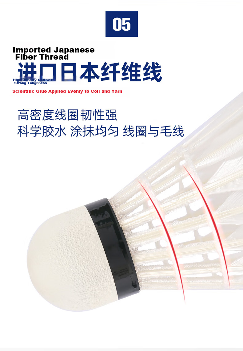 Lingmei Feather Badminton L06 Durable Stable Flight Training Competition Shuttlecock Selected Duck Feathers 12-Pack Speed 77 8