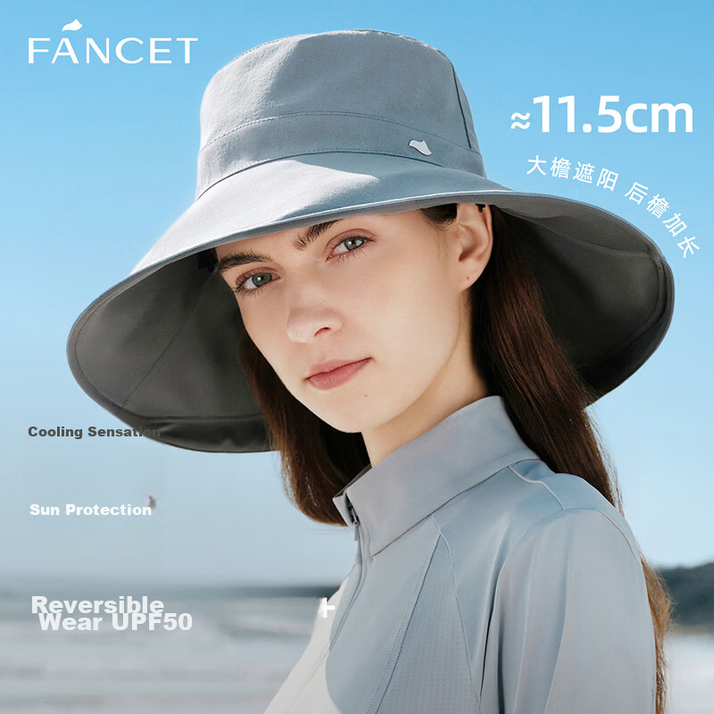 FANCET Wide Brim Sun Hat for Women Summer Reversible Cooling UV Protection Fisherman Hat Japanese Style Simple Sunshade Hat