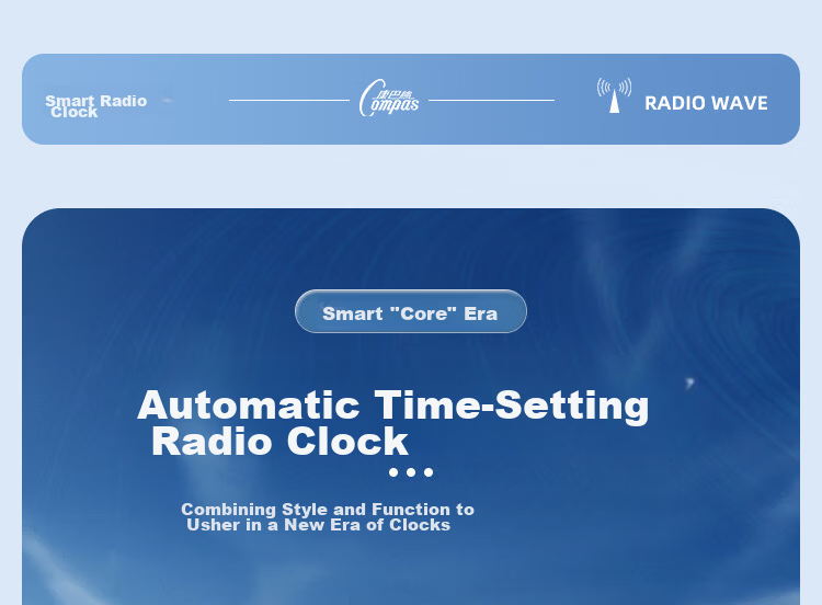 Compas Wall Clock Radio-Controlled Automatic Time Synchronization Exam Room Living Room Quartz Wall Clock D6540-1 Sand Gold 35cm 1